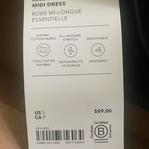 Athleta Essential MIDI dress, NWT, small, color pyrite